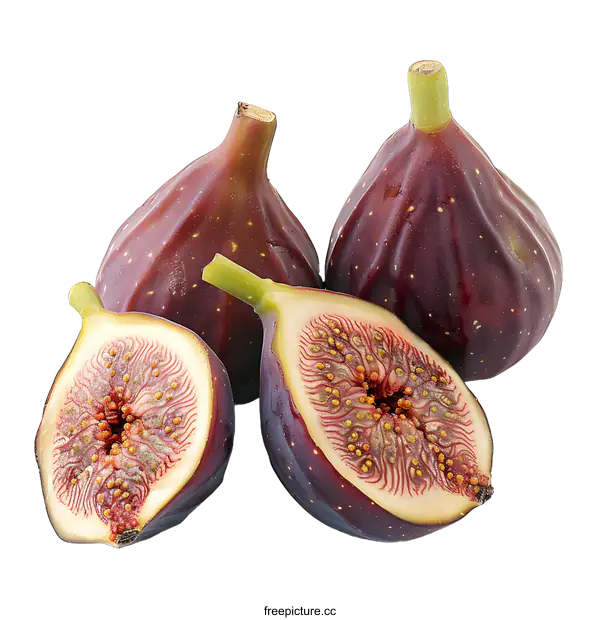 [Transparent Background PNG]Fresh ripe figs isolated on white background