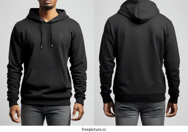 Black hoodie front and back