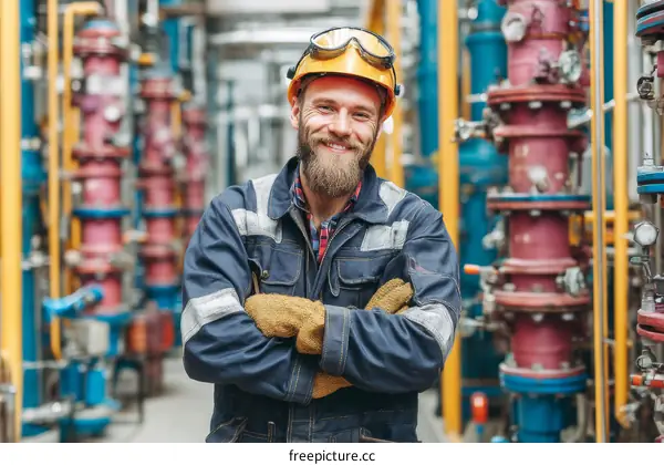 Industrial Worker in a Manufacturing Facility