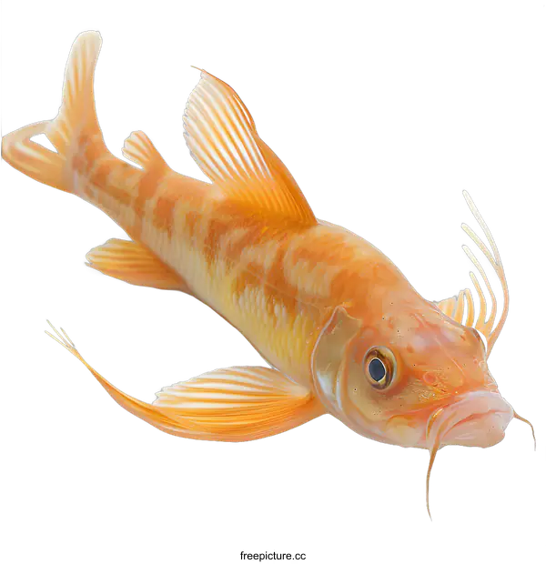 [Transparent Background PNG]Golden Fish on White Background