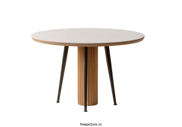 [Transparent Background PNG]Modern Round Stone Top Coffee Table Design