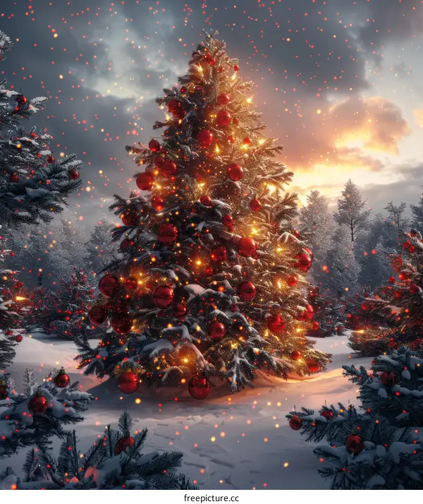 Christmas Tree in Winter Wonderland