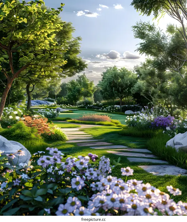 A lush garden path