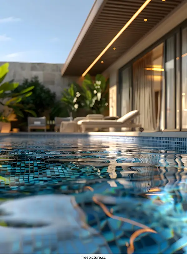 A villa swimming pool with a view