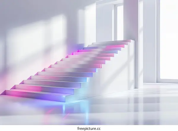 Modern Architecture: Glowing Stairs