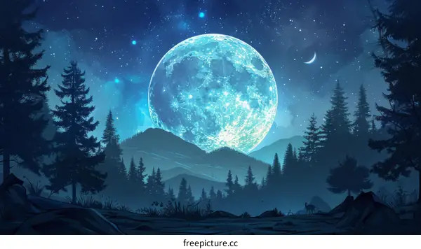 Blue Moon over the Mountains