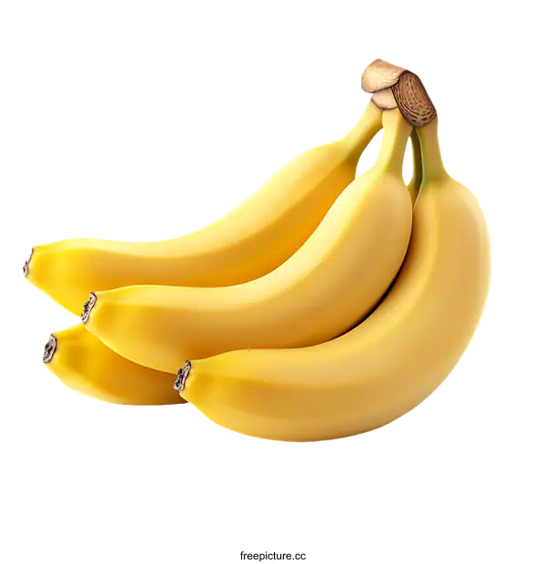 [Transparent Background PNG]Bunch of Fresh Bananas Isolated on White Background