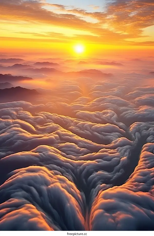 Surreal and beautiful cloud formations at sunset