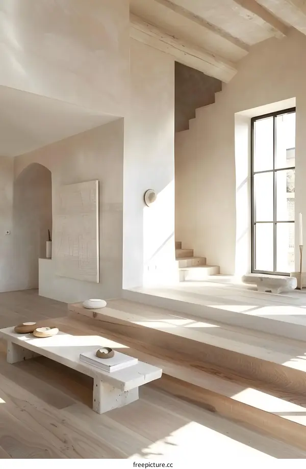 Minimalist Modern Home Interior Design With White Walls And Wooden Floors