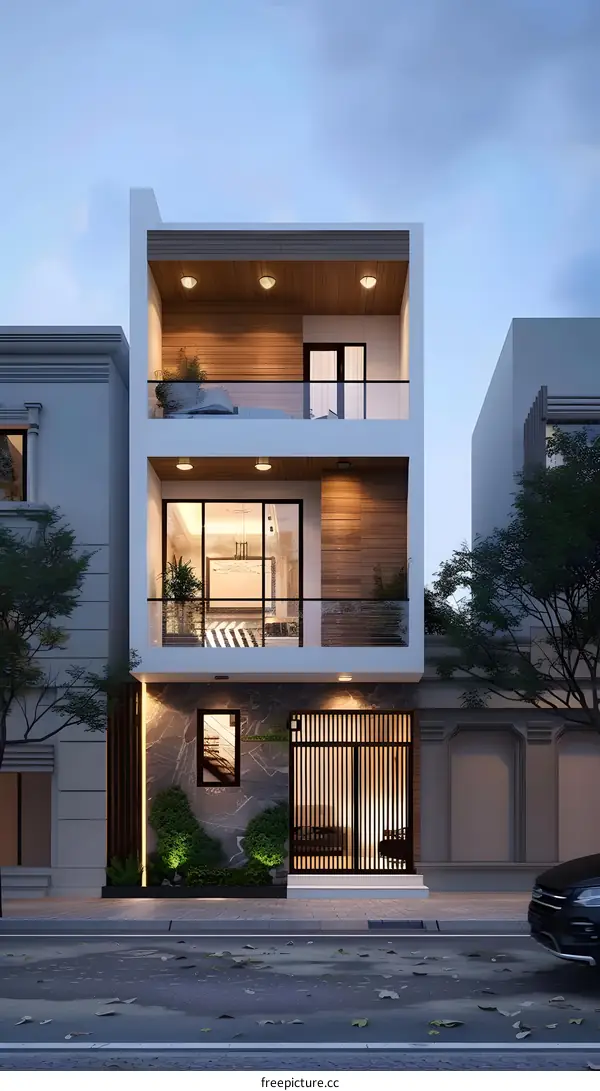 Modern Minimalist House Design With Balconies