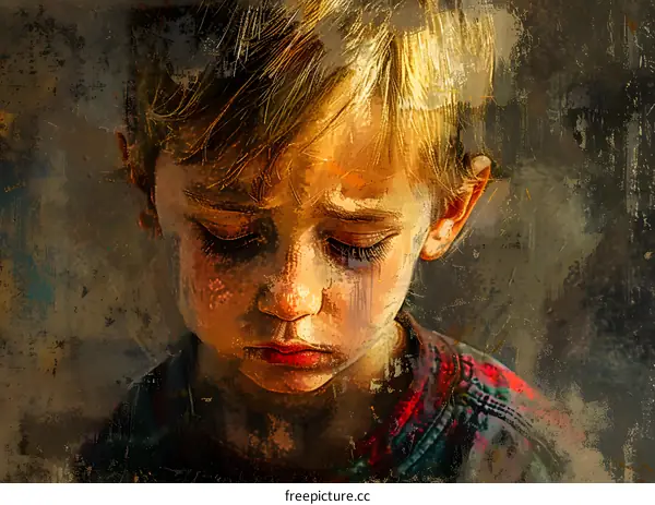 Portrait of a crying child