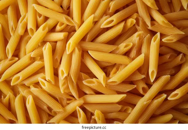 Close Up of Dried Penne Pasta