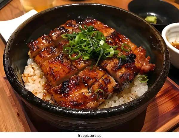 Grilled Eel Rice Bowl with Green Onion