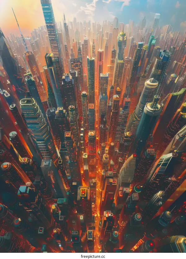 Futuristic Cityscape Illustration