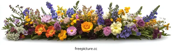 Colorful Flower Arrangement on a White Background