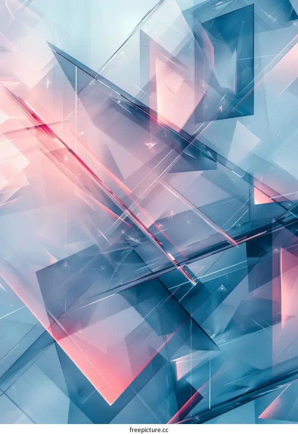 Abstract Blue and Pink Crystal Shards