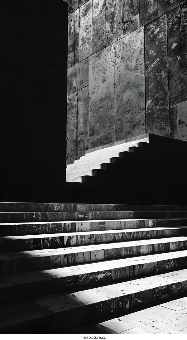 Stone Stairs With Shadow And Light