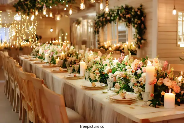 Elegant Wedding Reception Dining Table Decor