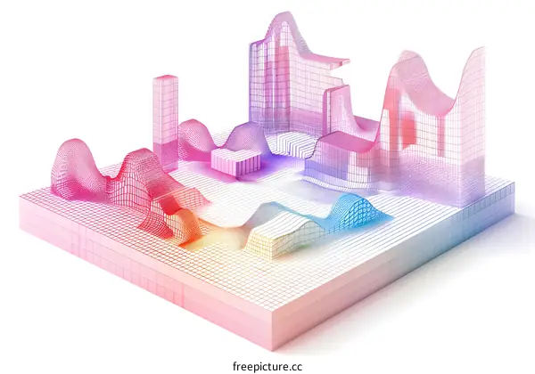 Abstract Wireframe Cityscape