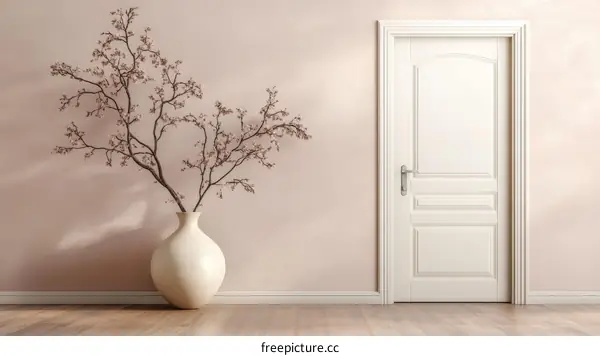 Elegant Interior Design with Vase and Door