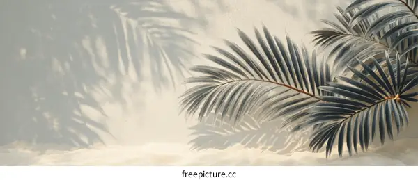 Elegant Palm Leaf Shadows on Beige Background
