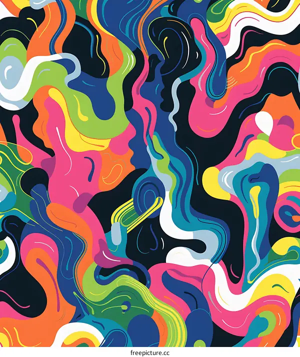Abstract Colorful Pattern with Swirls