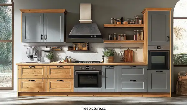 Modern Farmhouse Style Kitchen Cabinet Set