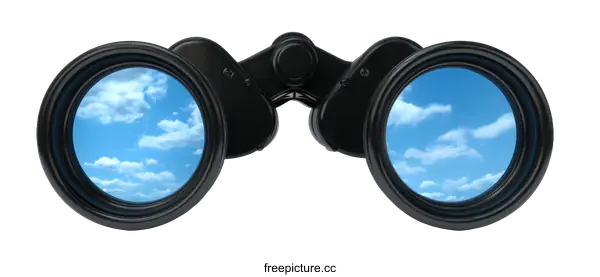 [Transparent Background PNG]Binoculars Focusing on a Sky of Clouds