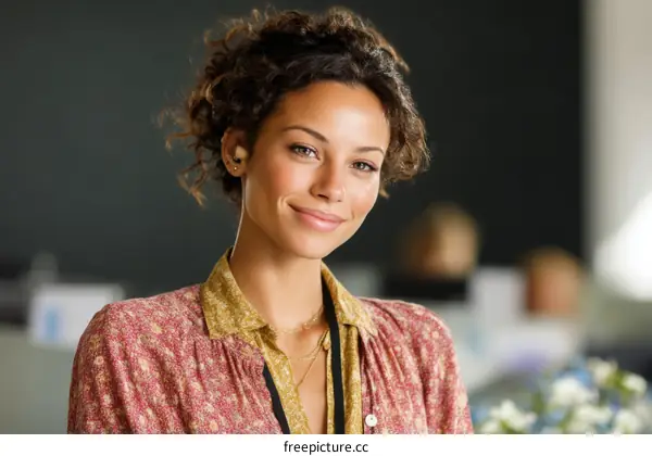 Confident Woman in Office Setting