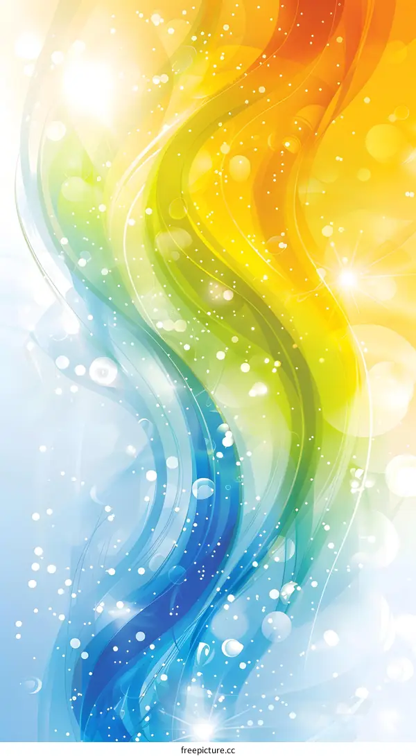 Abstract Colorful Swirling Background With Sparkles