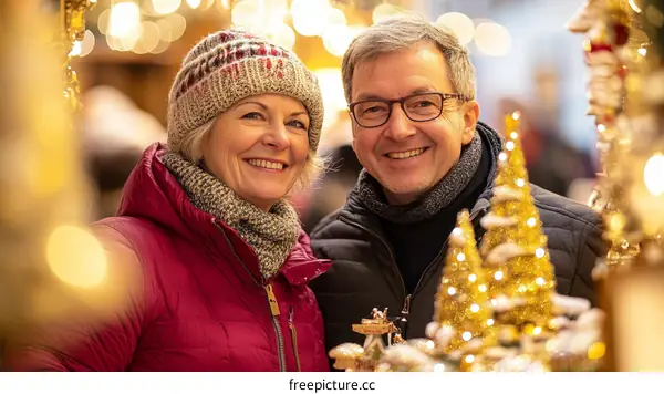 Couple enjoying a Christmas Market