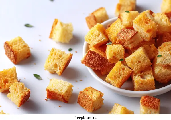 Crispy Croutons Ready for Appetizers