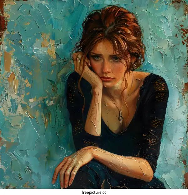 portrait of a beautiful thoughtful woman