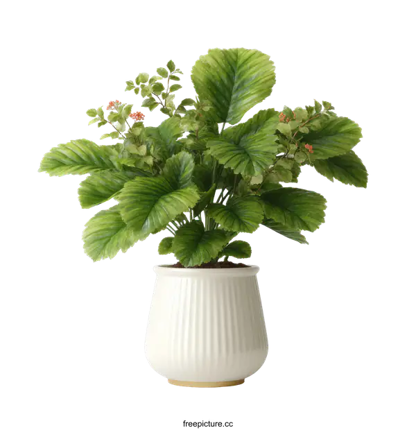 [Transparent Background PNG]Artificial Plant in a White Pot