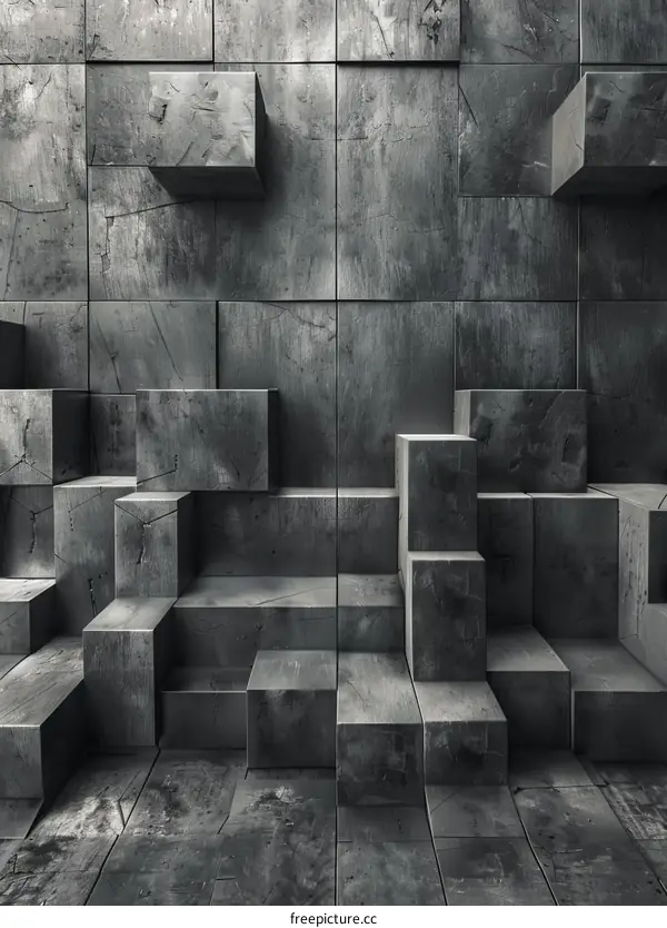 Gray Concrete Block Wall Texture