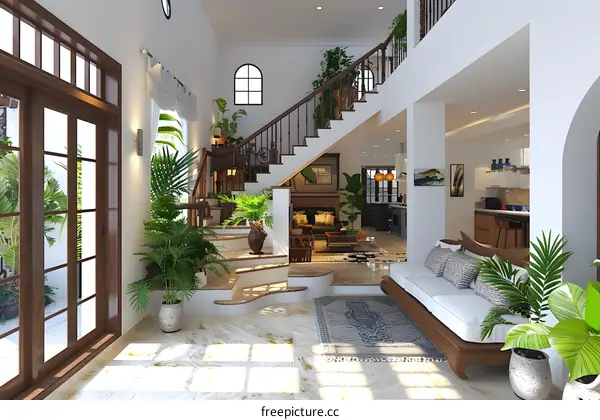 Staircase in a modern house