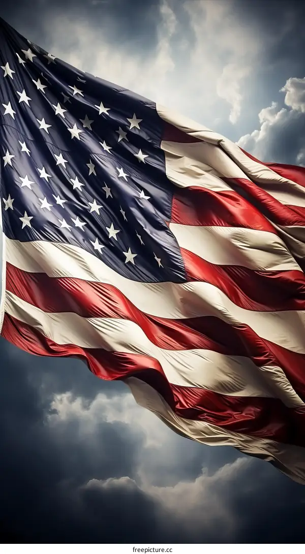 American flag waving in the wind