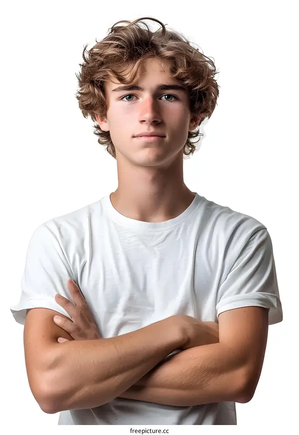 Portrait of a young man with crossed arms
