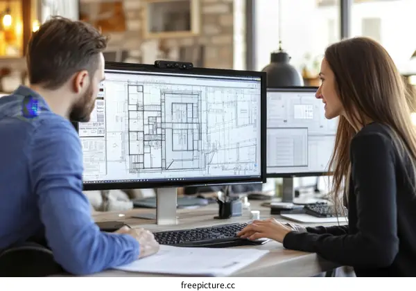 Two Architects Reviewing Building Plans