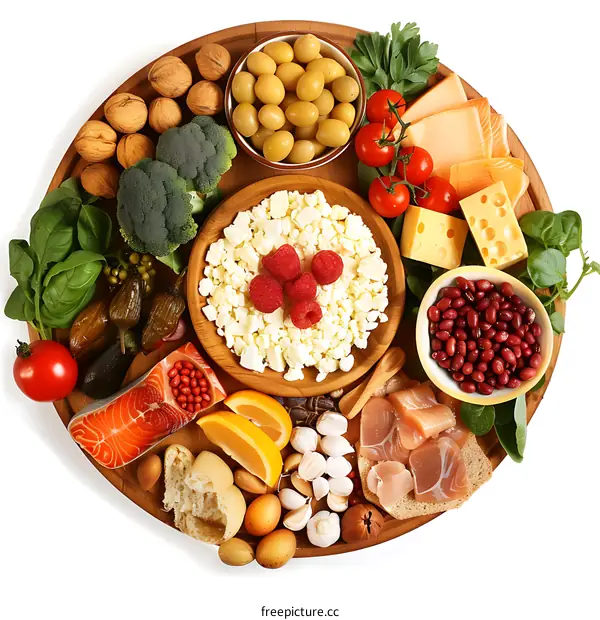 Healthy Food Plate with Variety of Ingredients