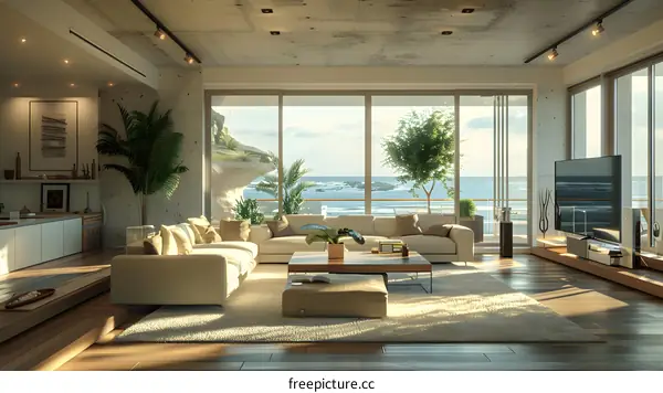 Modern Beach House Living Room