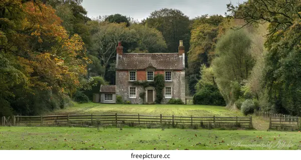 An old English country house in the autumn