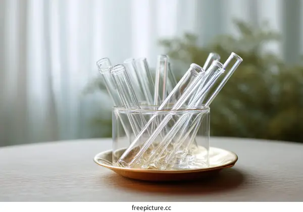 Clear Glass Test Tubes in Holder