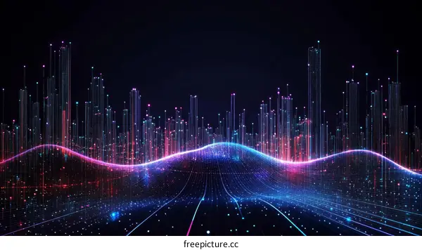 Digital Cityscape Futuristic Illustration
