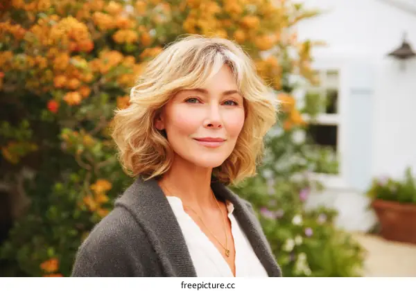 Outdoor Portrait of a Mature Caucasian Woman