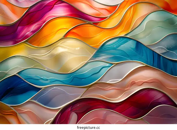 Colorful glass waves