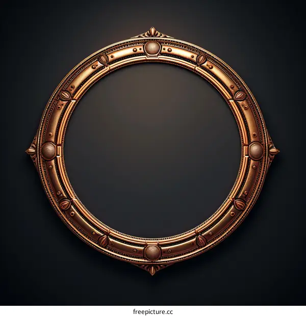 ornate bronze frame with a dark background