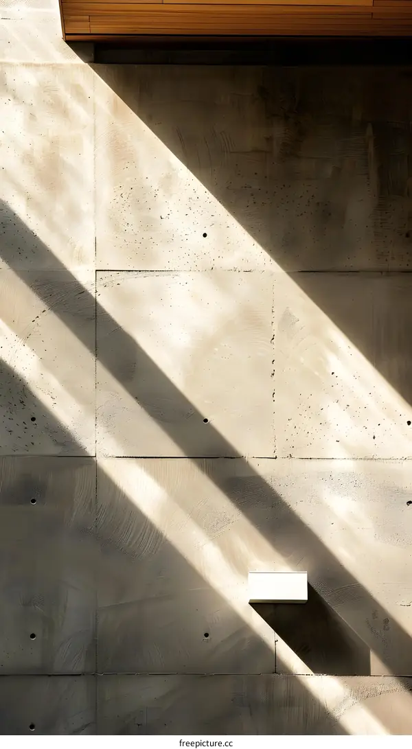 Sunlight Beams Through Concrete Wall