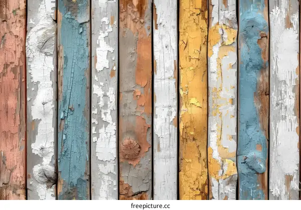 Colorful wooden fence texture background