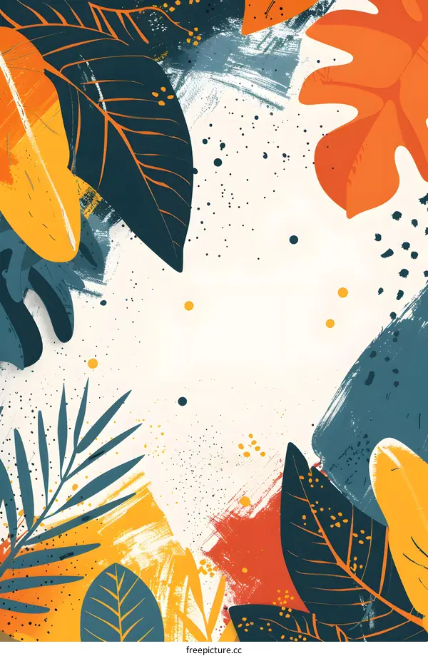 Tropical Leaves Abstract Background Illustration